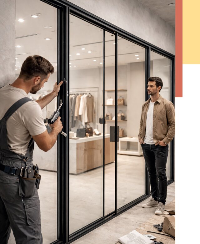 Стеклянные перегородки для магазинов в Каменске-Уральском от 8723 руб. под ключ | ОТДЕЛОЧНИК-Кмн