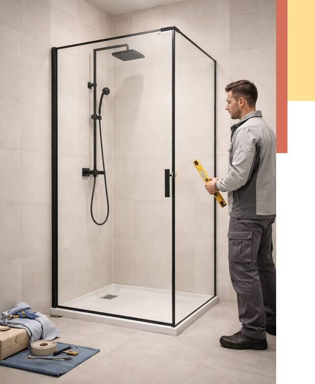 Стеклянные перегородки для душа в Каменске-Уральском от 13298 руб. | Монтаж под ключ — ОТДЕЛОЧНИК-Кмн