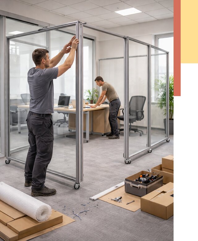 Мобильные офисные перегородки в Каменске-Уральском от 13298 руб. — установка под ключ | ОТДЕЛОЧНИК-Кмн