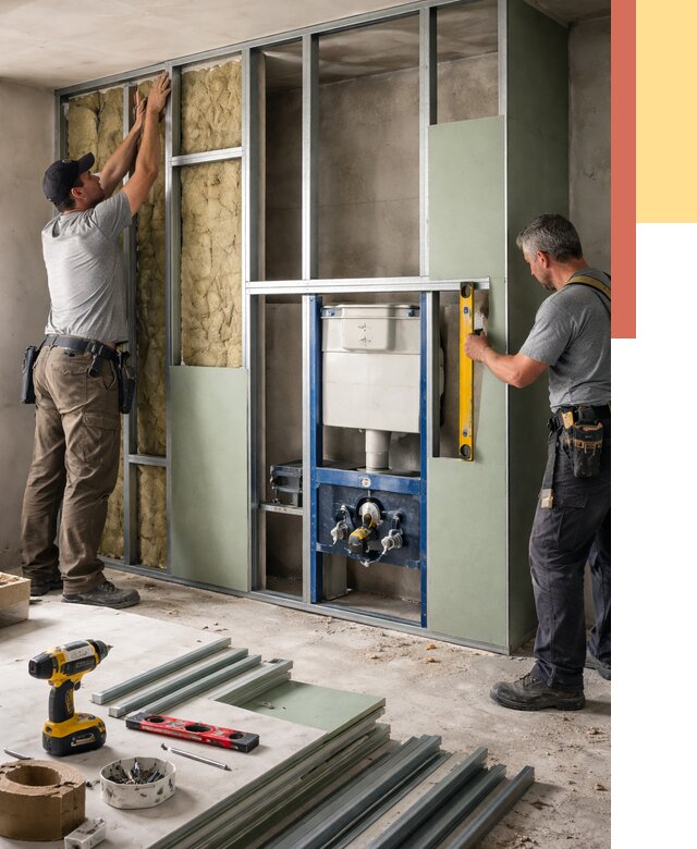 Установка сантехнических перегородок в Каменске-Уральском от 9042 руб. | ОТДЕЛОЧНИК-Кмн