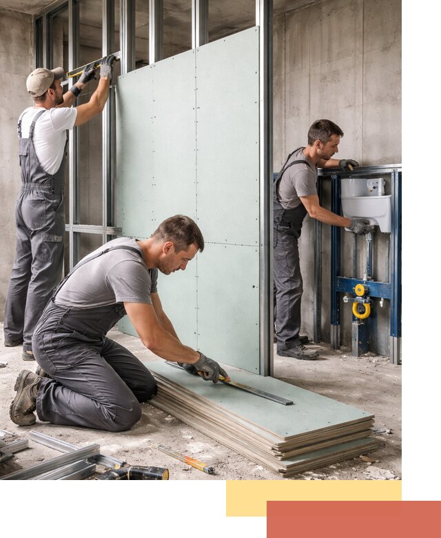 Монтаж и ремонт сантехнических перегородок в Каменске-Уральском