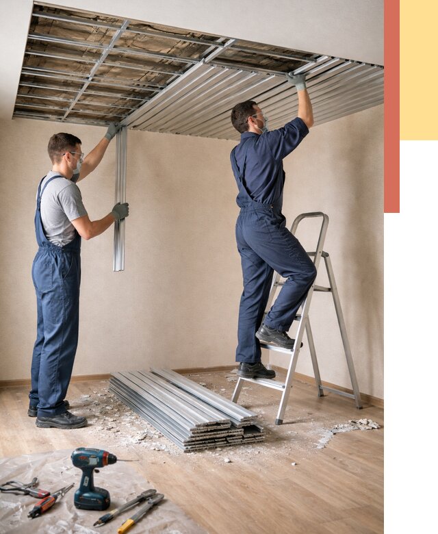 Демонтаж реечного потолка в Каменске-Уральском от 4787 руб. быстро и недорого | ОТДЕЛОЧНИК-Кмн