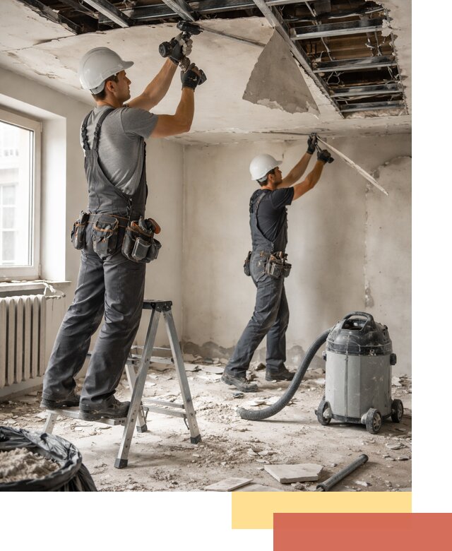 Демонтаж гипсокартонного потолка в Каменске-Уральском быстро и аккуратно