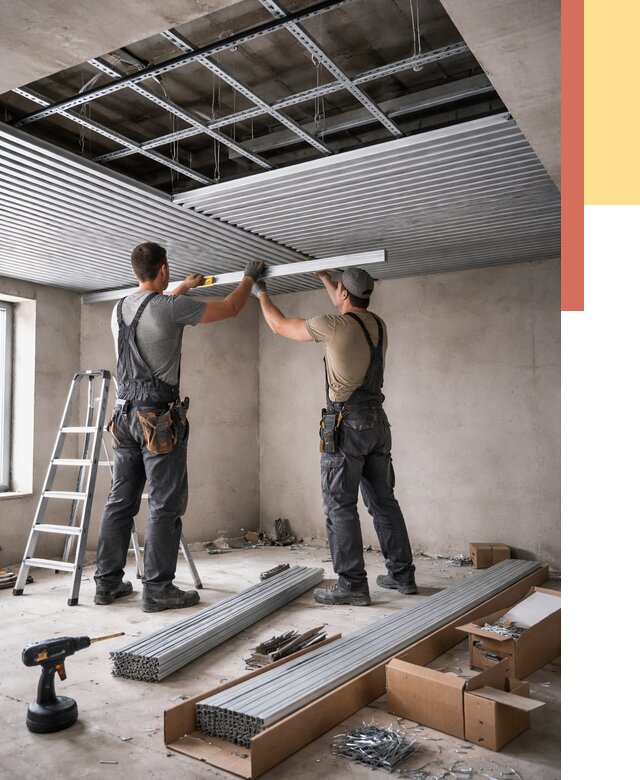 Монтаж реечного потолка в Каменске-Уральском от 4787 руб. под ключ | ОТДЕЛОЧНИК-Кмн