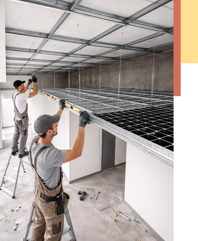 Монтаж потолка грильято в Каменске-Уральском от 479 руб./м² — быстрая сборка под ключ | ОТДЕЛОЧНИК-Кмн