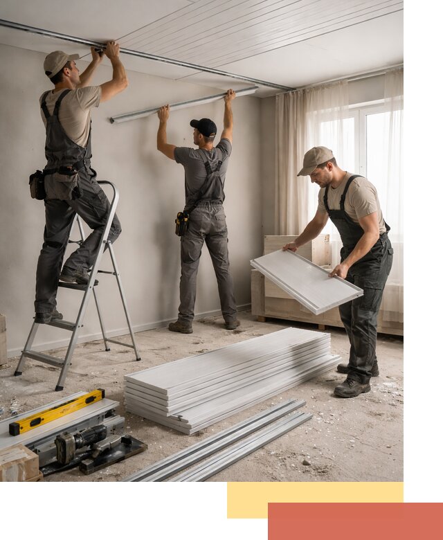 Монтаж потолка из ПВХ панелей в Каменске-Уральском оперативно и качественно