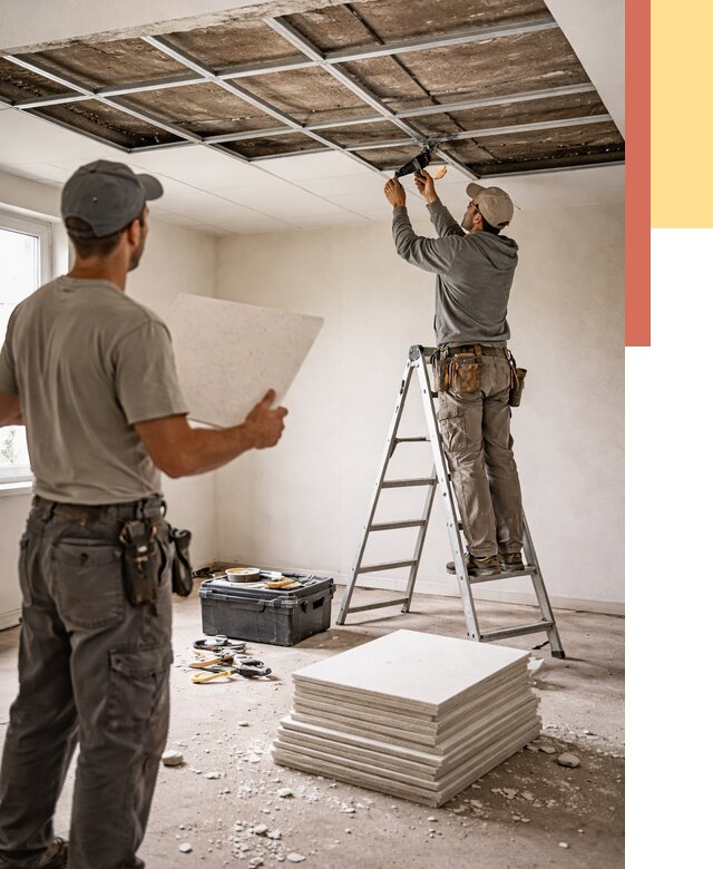 Замена плит подвесного потолка в Каменске-Уральском от 1862 руб. быстро и недорого | ОТДЕЛОЧНИК-Кмн