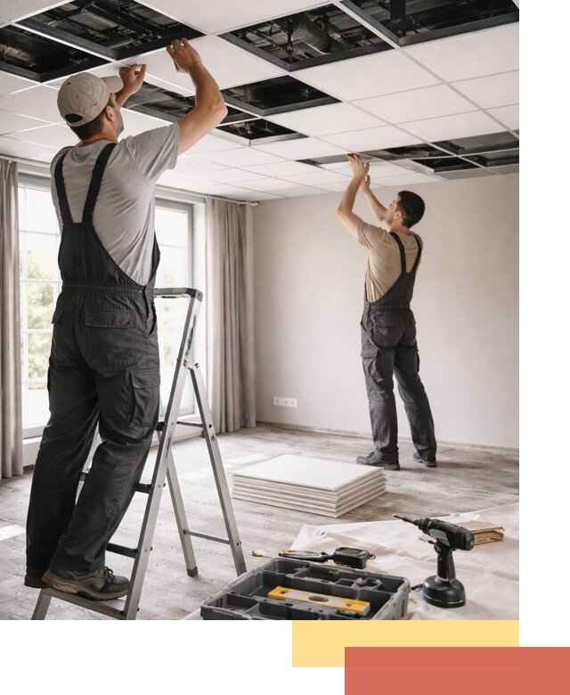 Замена плит подвесного потолка в Каменске-Уральском быстро и качественно