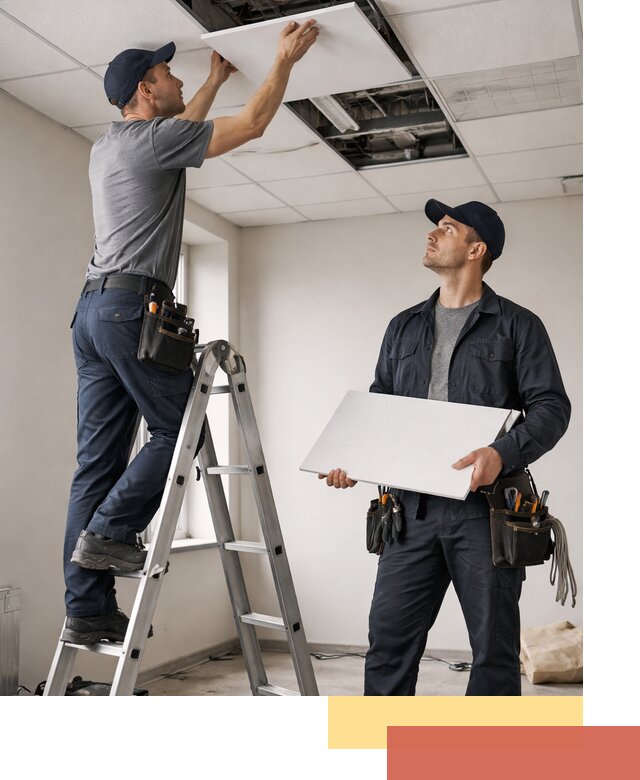 Обслуживание подвесного потолка в Каменске-Уральском — ремонт и чистка