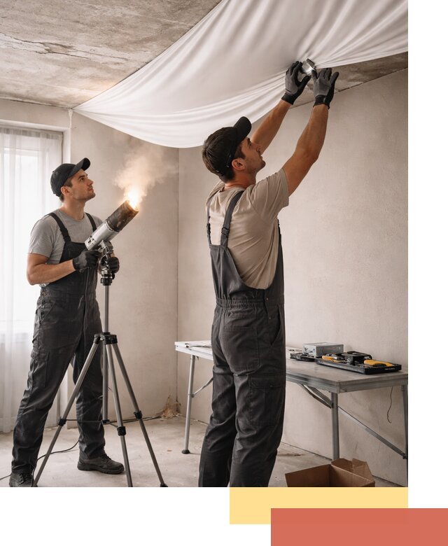 Установка натяжного потолка под ключ в Каменске-Уральском