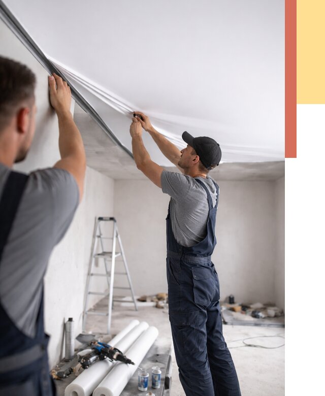 Монтаж матового натяжного потолка в Каменске-Уральском от 4787 руб./м² — быстро и недорого | ОТДЕЛОЧНИК-Кмн