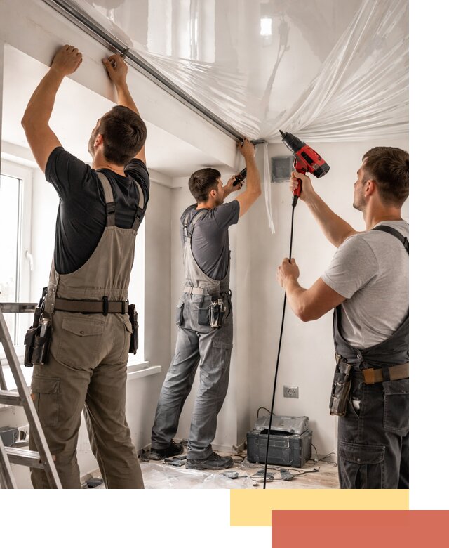 Монтаж глянцевого натяжного потолка в Каменске-Уральском быстро и качественно