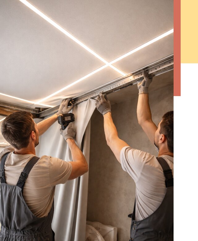 Монтаж натяжного потолка со световыми линиями в Каменске-Уральском от 1277 руб. | ОТДЕЛОЧНИК-Кмн