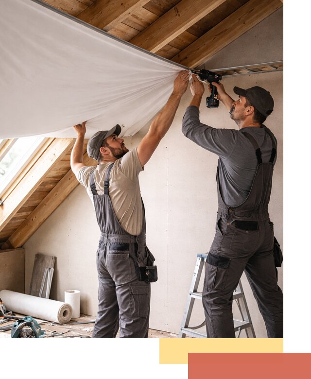 Монтаж натяжного потолка в мансарде в Каменске-Уральском