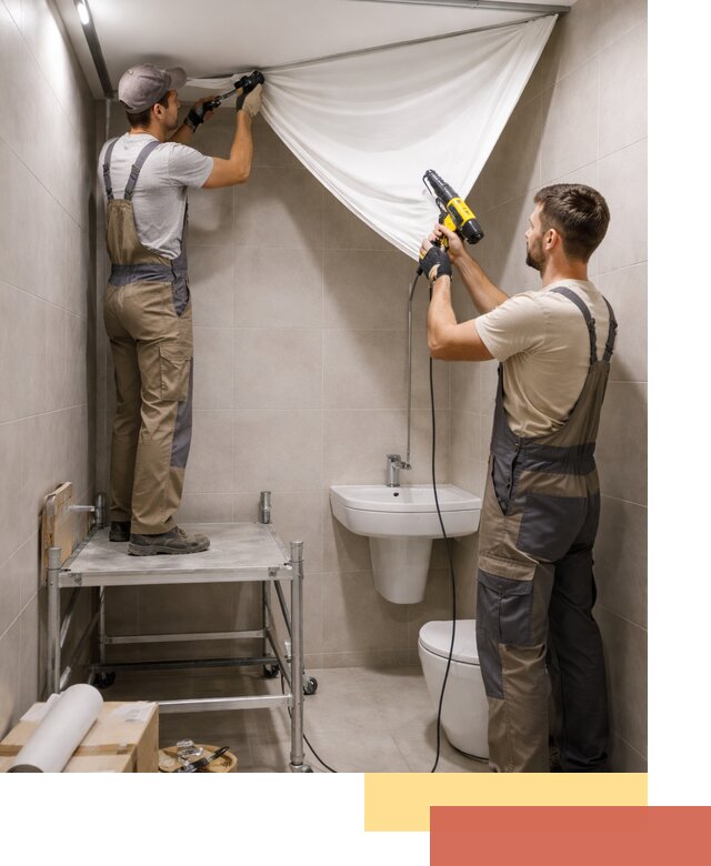 Монтаж натяжного потолка в санузле в Каменске-Уральском