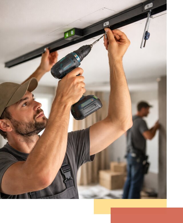 Установка трековых светильников в натяжной потолок в Каменске-Уральском