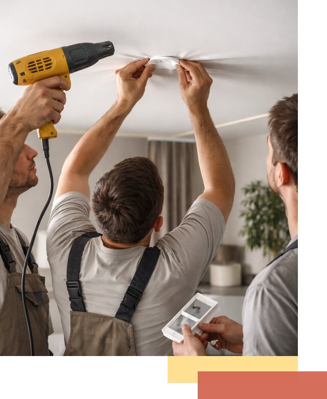 Ремонт прокола полотна натяжного потолка в Каменске-Уральском