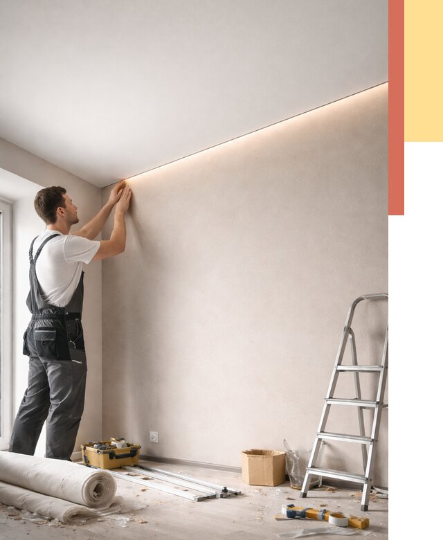 Теневые натяжные потолки в Каменске-Уральском от 8723 руб. под ключ | ОТДЕЛОЧНИК-Кмн