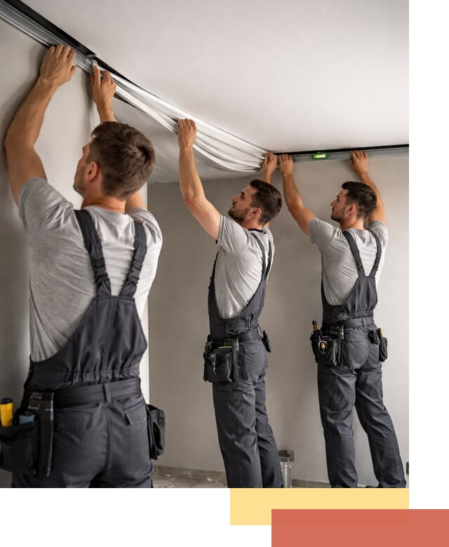 Теневые натяжные потолки в Каменске-Уральском: монтаж и отделка быстро и качественно