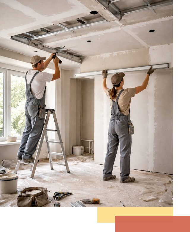 Монтаж многоуровневого потолка из гипсокартона в Каменске-Уральском