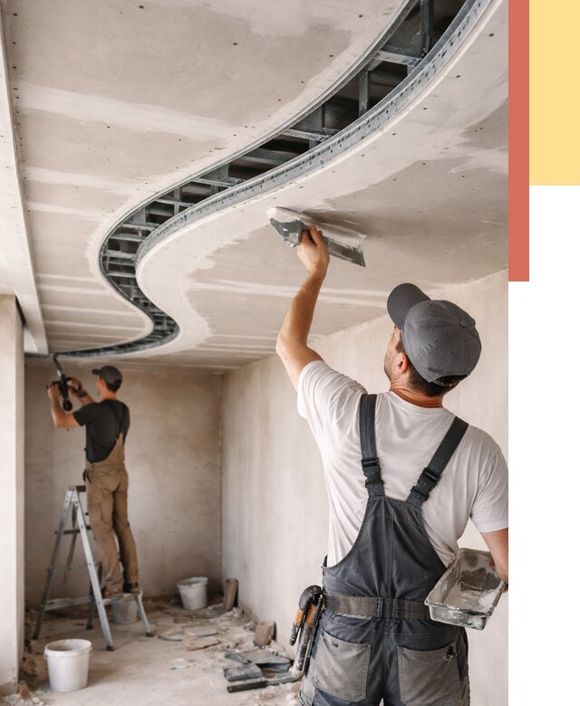 Криволинейный потолок из гипсокартона в Каменске-Уральском от 2234 руб./м2 | ОТДЕЛОЧНИК-Кмн