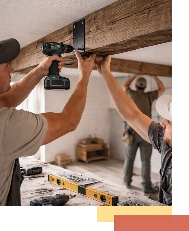 Монтаж декоративных потолочных балок в Каменске-Уральском