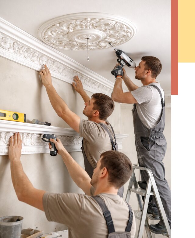 Монтаж лепнины на потолок в Каменске-Уральском от 3404 руб. быстро и недорого | ОТДЕЛОЧНИК-Кмн