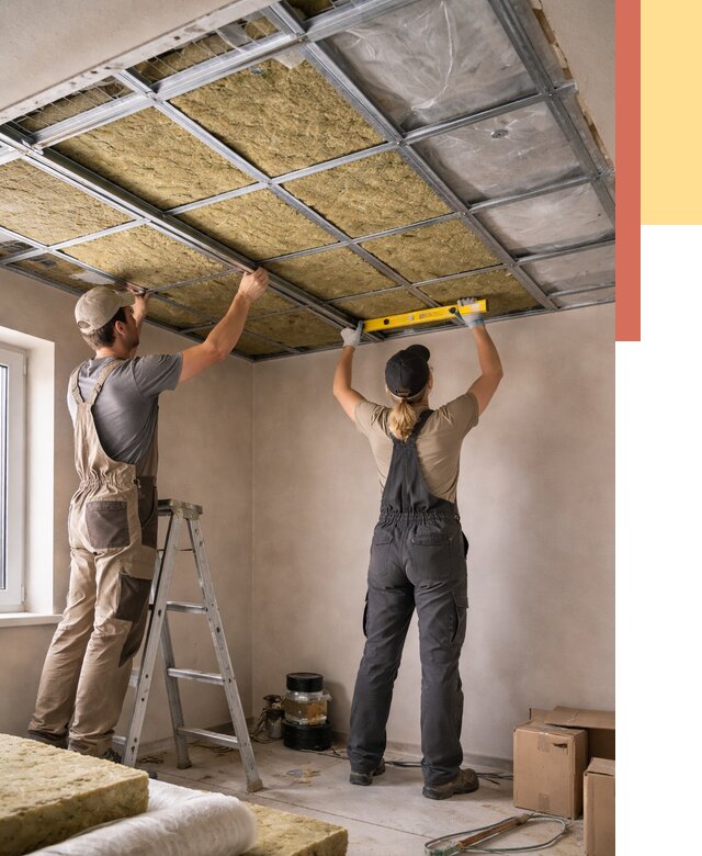 Шумоизоляция потолка в Каменске-Уральском от 1330 руб. под ключ — услуги ОТДЕЛОЧНИК-Кмн